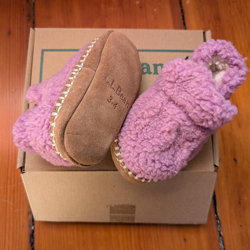 LL Bean Cozy Slipper Pink Toddler 3- - Picture 2 of 4